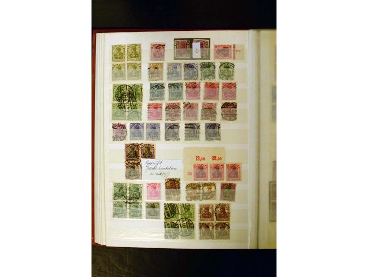 1872/1945, 2 Steckbücher voll mit oft besserem Material ab Brustschild bis Zusammendrucke III. Reich, dabei viel Pfennige bis