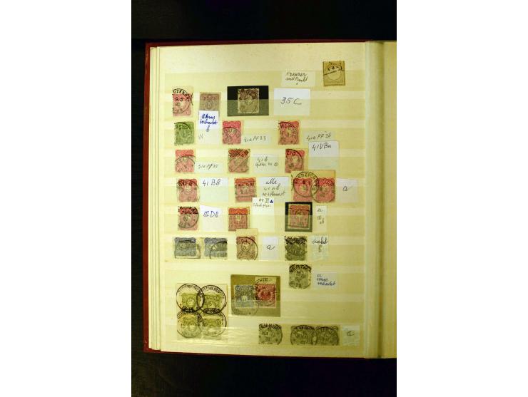 1872/1945, 2 Steckbücher voll mit oft besserem Material ab Brustschild bis Zusammendrucke III. Reich, dabei viel Pfennige bis