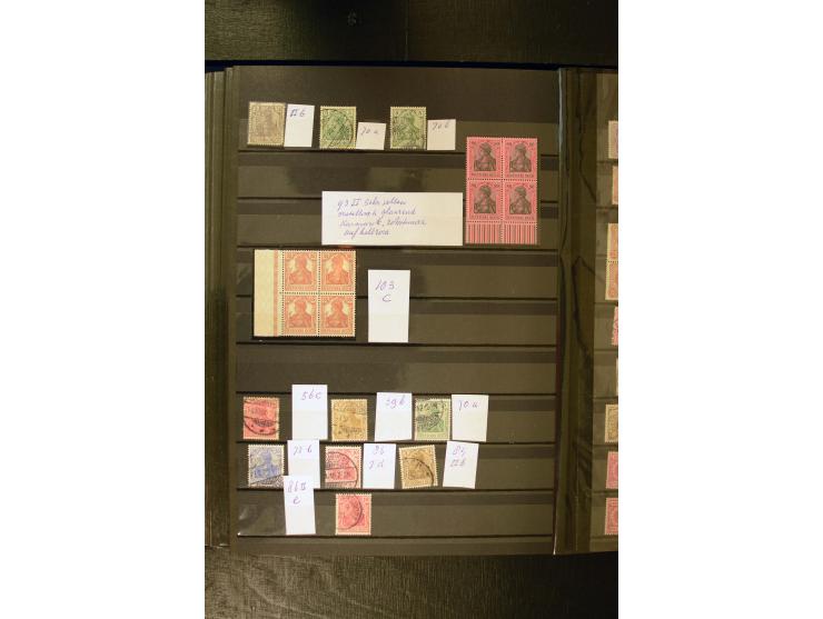 1872/1945, 2 Steckbücher voll mit oft besserem Material ab Brustschild bis Zusammendrucke III. Reich, dabei viel Pfennige bis