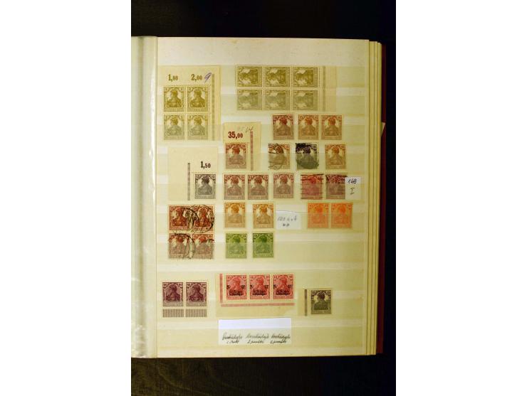 1872/1945, 2 Steckbücher voll mit oft besserem Material ab Brustschild bis Zusammendrucke III. Reich, dabei viel Pfennige bis