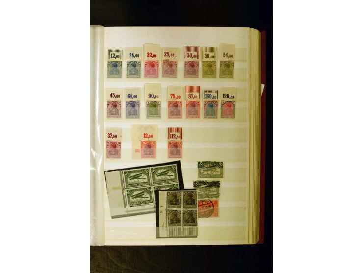 1872/1945, 2 Steckbücher voll mit oft besserem Material ab Brustschild bis Zusammendrucke III. Reich, dabei viel Pfennige bis