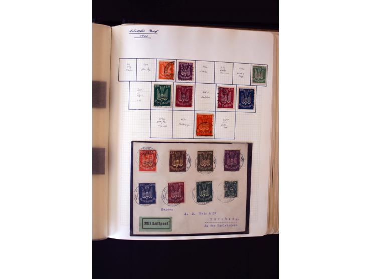 1872/1945, ungebrauchte und gestempelte Sammlung mit u.a. Bl.1, 2 (Randmängel), Dienst, Zusammendrucke etc.