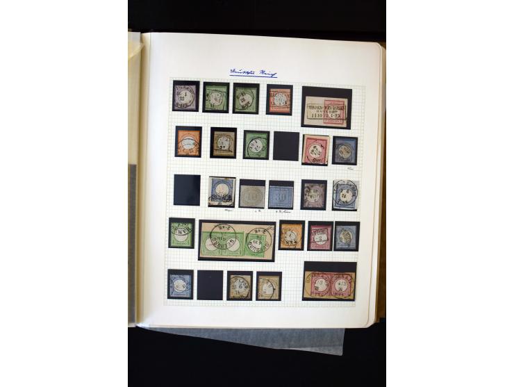 1872/1945, ungebrauchte und gestempelte Sammlung mit u.a. Bl.1, 2 (Randmängel), Dienst, Zusammendrucke etc.