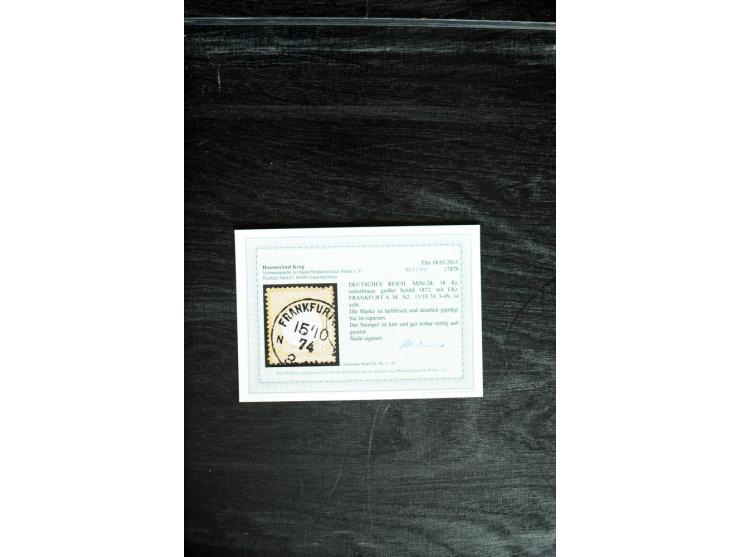 1872/1933, kleine Partie besserer Werte, dabei Mi.-Nr. 21c, 28 und 151Y gestempelt, je mit Befund/Fotoattest BPP sowie besser