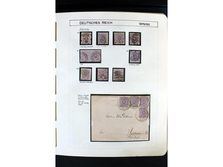 1872/1918, diverse Teil- und Restsammlungen mit meist gestempelten Marken, vielen Briefen und Karten, Schwerpunkt vor 1900, d