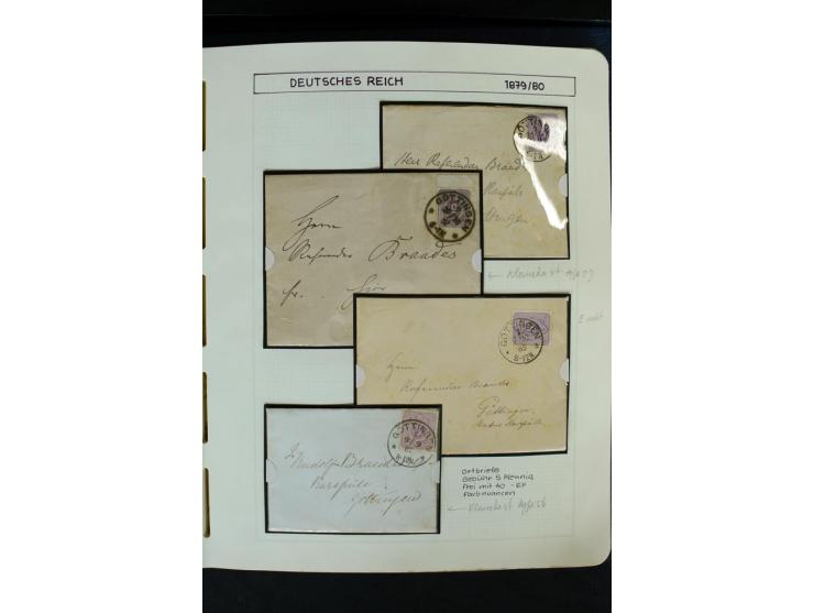 1872/1918, diverse Teil- und Restsammlungen mit meist gestempelten Marken, vielen Briefen und Karten, Schwerpunkt vor 1900, d