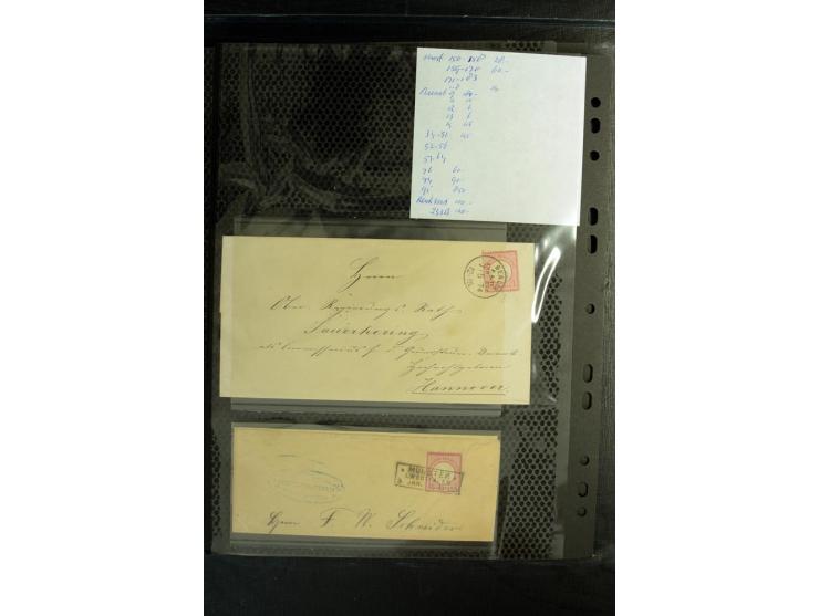 1872/1918, diverse Teil- und Restsammlungen mit meist gestempelten Marken, vielen Briefen und Karten, Schwerpunkt vor 1900, d