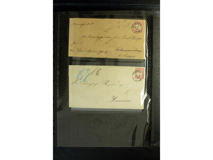 1872/1918, diverse Teil- und Restsammlungen mit meist gestempelten Marken, vielen Briefen und Karten, Schwerpunkt vor 1900, d