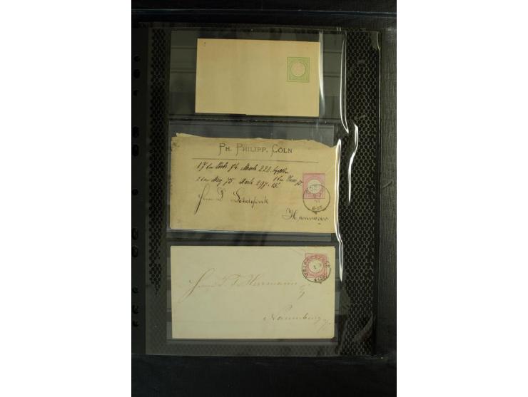1872/1918, diverse Teil- und Restsammlungen mit meist gestempelten Marken, vielen Briefen und Karten, Schwerpunkt vor 1900, d