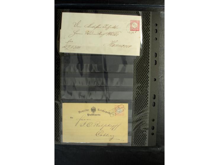 1872/1918, diverse Teil- und Restsammlungen mit meist gestempelten Marken, vielen Briefen und Karten, Schwerpunkt vor 1900, d