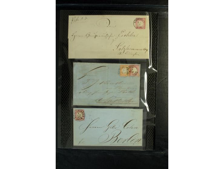 1872/1918, diverse Teil- und Restsammlungen mit meist gestempelten Marken, vielen Briefen und Karten, Schwerpunkt vor 1900, d