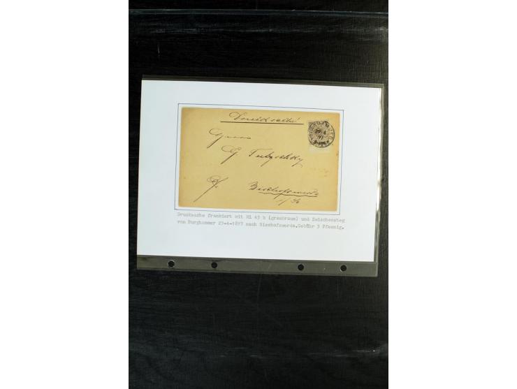 1872/1918, diverse Teil- und Restsammlungen mit meist gestempelten Marken, vielen Briefen und Karten, Schwerpunkt vor 1900, d
