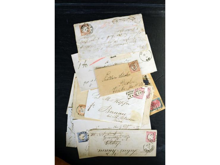 1872/1918, diverse Teil- und Restsammlungen mit meist gestempelten Marken, vielen Briefen und Karten, Schwerpunkt vor 1900, d