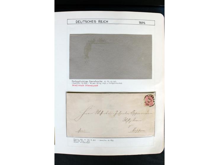1872/1918, diverse Teil- und Restsammlungen mit meist gestempelten Marken, vielen Briefen und Karten, Schwerpunkt vor 1900, d