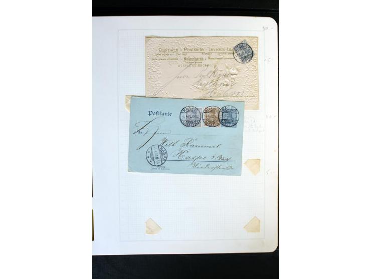 1872/1918, diverse Teil- und Restsammlungen mit meist gestempelten Marken, vielen Briefen und Karten, Schwerpunkt vor 1900, d