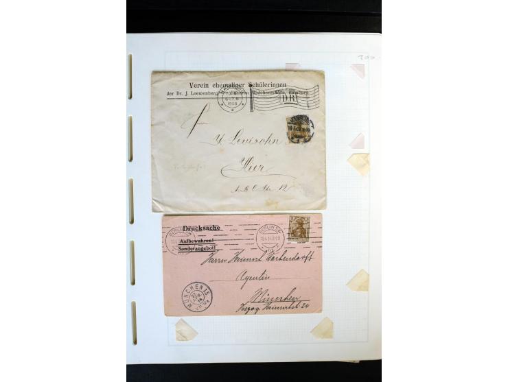 1872/1918, diverse Teil- und Restsammlungen mit meist gestempelten Marken, vielen Briefen und Karten, Schwerpunkt vor 1900, d