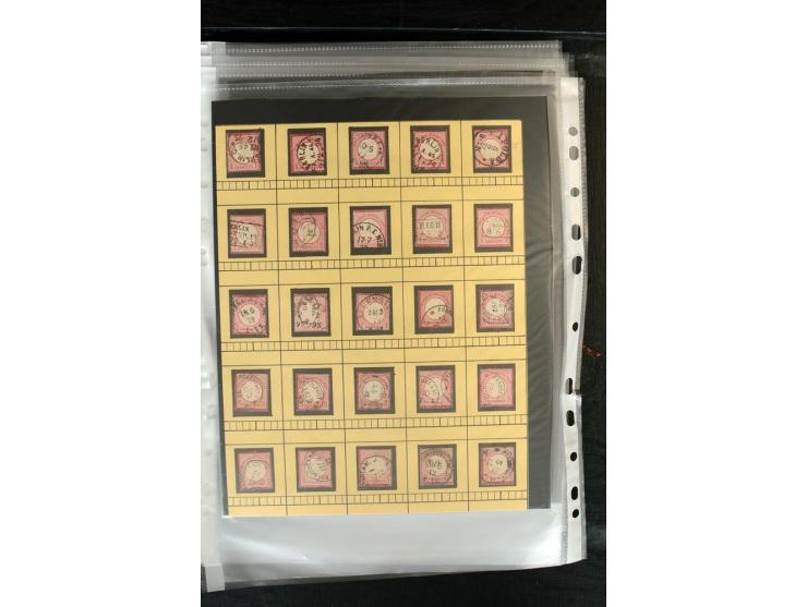 1872/89, schöne gestempelte Sammlung, hauptsächlich Brustschild 1 Gr., aber auch einige bessere, viele saubere Stempel, gute 