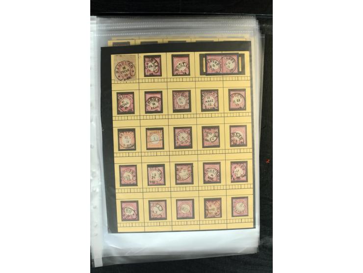 1872/89, schöne gestempelte Sammlung, hauptsächlich Brustschild 1 Gr., aber auch einige bessere, viele saubere Stempel, gute 