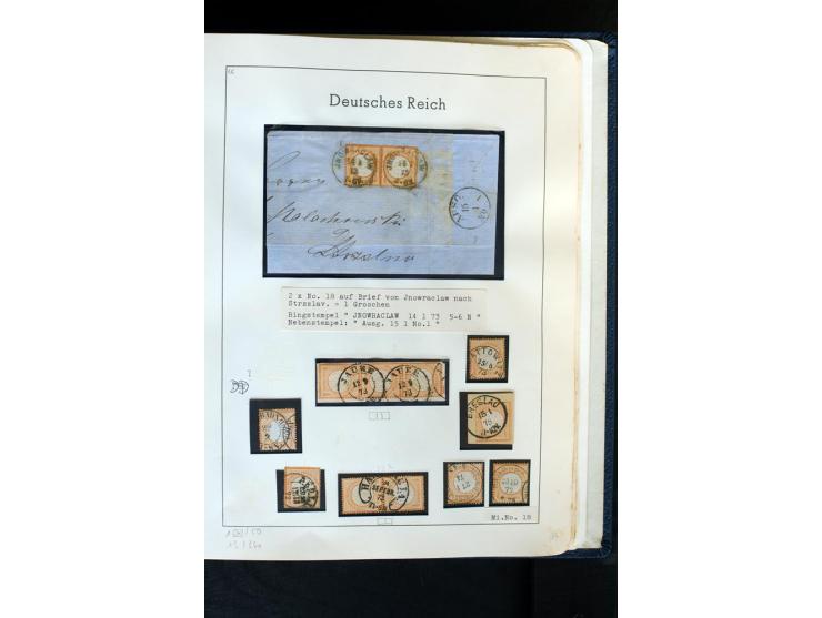 1872/1874, meist gestempelte Sammlung mit einigen Doubletten, Paaren, schönen Briefstücken und einigen Belegen, dabei bessere