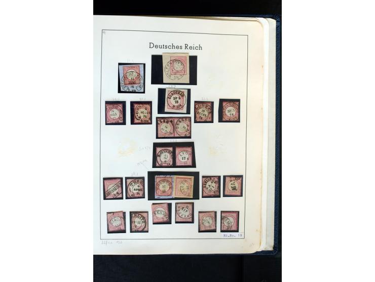 1872/1874, meist gestempelte Sammlung mit einigen Doubletten, Paaren, schönen Briefstücken und einigen Belegen, dabei bessere