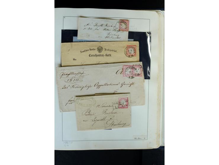 1872/1874, meist gestempelte Sammlung mit einigen Doubletten, Paaren, schönen Briefstücken und einigen Belegen, dabei bessere