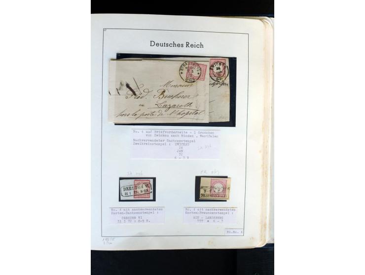 1872/1874, meist gestempelte Sammlung mit einigen Doubletten, Paaren, schönen Briefstücken und einigen Belegen, dabei bessere