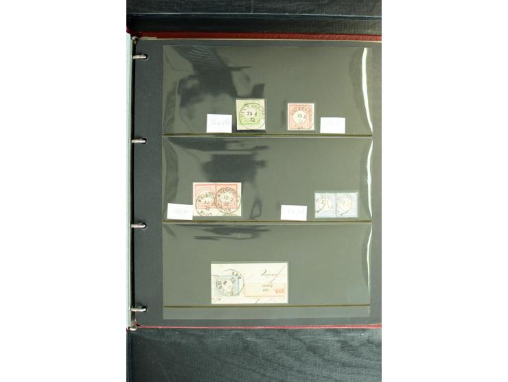 1872/1875, Sammlung mit losen gestempelten Marken inkl. Paaren und Einheiten, einigen schönen Briefstücken und ca.35 Briefen,