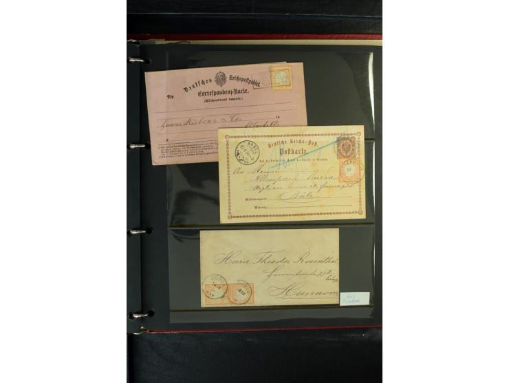 1872/1875, Sammlung mit losen gestempelten Marken inkl. Paaren und Einheiten, einigen schönen Briefstücken und ca.35 Briefen,