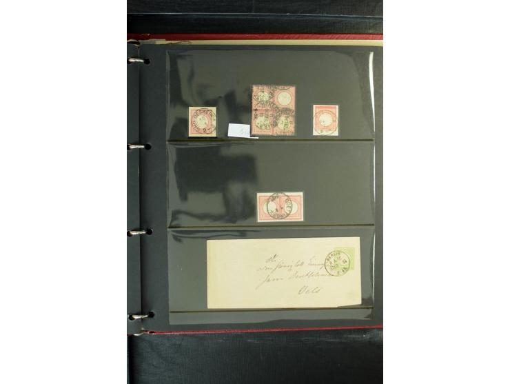 1872/1875, Sammlung mit losen gestempelten Marken inkl. Paaren und Einheiten, einigen schönen Briefstücken und ca.35 Briefen,