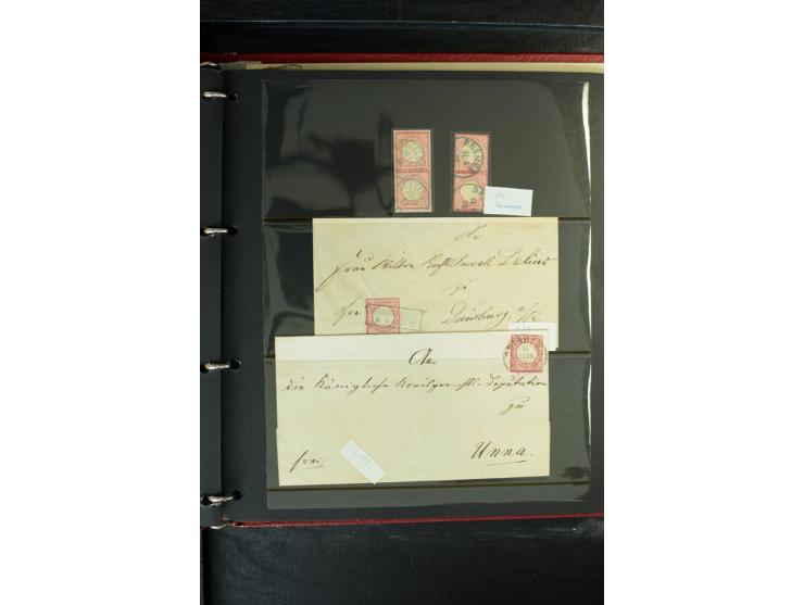 1872/1875, Sammlung mit losen gestempelten Marken inkl. Paaren und Einheiten, einigen schönen Briefstücken und ca.35 Briefen,