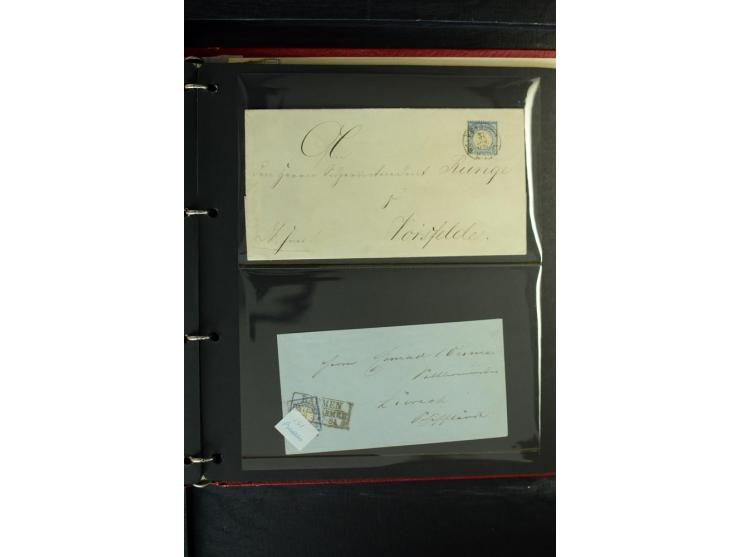 1872/1875, Sammlung mit losen gestempelten Marken inkl. Paaren und Einheiten, einigen schönen Briefstücken und ca.35 Briefen,