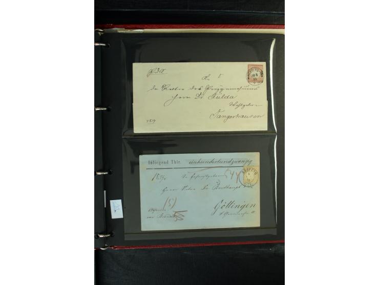 1872/1875, Sammlung mit losen gestempelten Marken inkl. Paaren und Einheiten, einigen schönen Briefstücken und ca.35 Briefen,