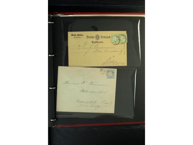 1872/1875, Sammlung mit losen gestempelten Marken inkl. Paaren und Einheiten, einigen schönen Briefstücken und ca.35 Briefen,