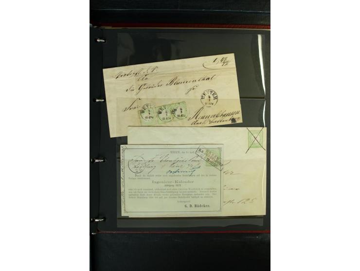 1872/1875, Sammlung mit losen gestempelten Marken inkl. Paaren und Einheiten, einigen schönen Briefstücken und ca.35 Briefen,