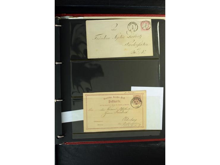 1872/1875, Sammlung mit losen gestempelten Marken inkl. Paaren und Einheiten, einigen schönen Briefstücken und ca.35 Briefen,