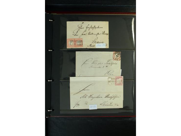 1872/1875, Sammlung mit losen gestempelten Marken inkl. Paaren und Einheiten, einigen schönen Briefstücken und ca.35 Briefen,