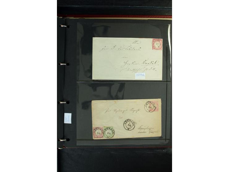 1872/1875, Sammlung mit losen gestempelten Marken inkl. Paaren und Einheiten, einigen schönen Briefstücken und ca.35 Briefen,