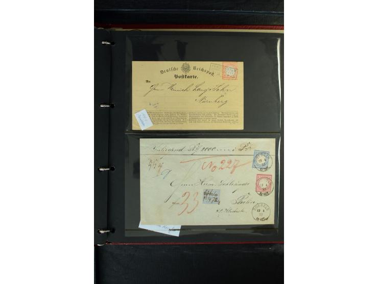 1872/1875, Sammlung mit losen gestempelten Marken inkl. Paaren und Einheiten, einigen schönen Briefstücken und ca.35 Briefen,