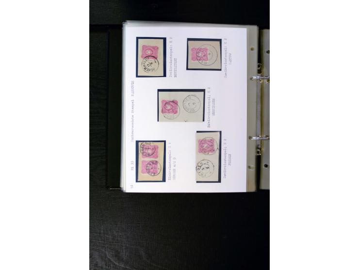 1875/1879, meist gestempelte Spezialsammlung inkl. 2 M. Innendienst mit besseren Farben, Zwischenstegpaaren, Zähnungs-Variant