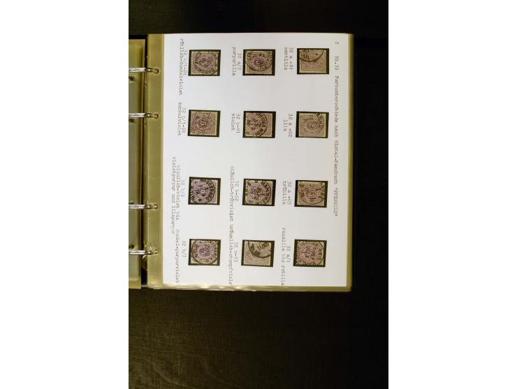 1875/1879, meist gestempelte Spezialsammlung inkl. 2 M. Innendienst mit besseren Farben, Zwischenstegpaaren, Zähnungs-Variant
