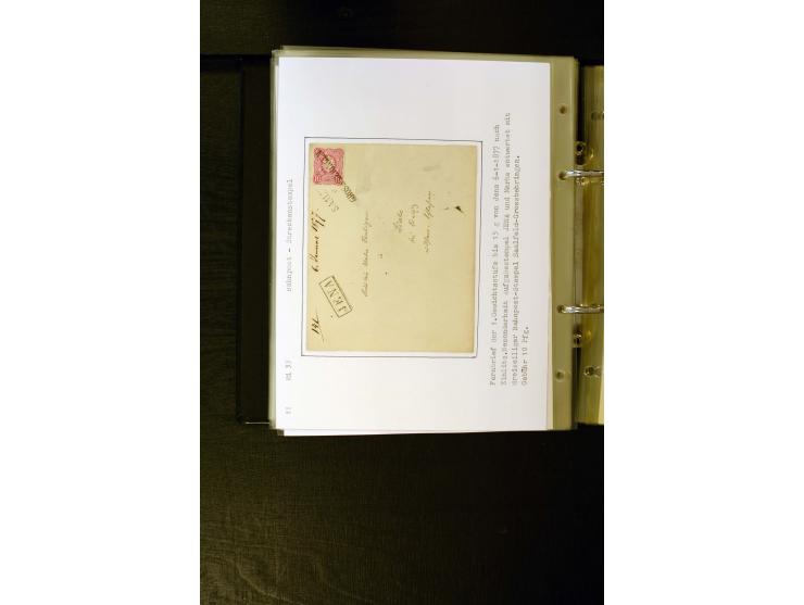 1875/1879, meist gestempelte Spezialsammlung inkl. 2 M. Innendienst mit besseren Farben, Zwischenstegpaaren, Zähnungs-Variant