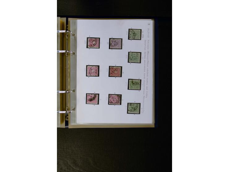 1875/1879, meist gestempelte Spezialsammlung inkl. 2 M. Innendienst mit besseren Farben, Zwischenstegpaaren, Zähnungs-Variant