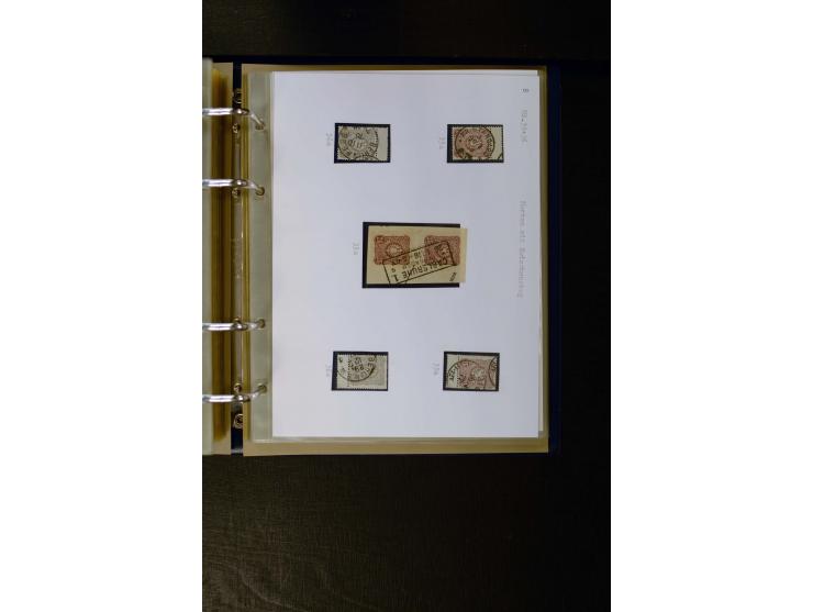 1875/1879, meist gestempelte Spezialsammlung inkl. 2 M. Innendienst mit besseren Farben, Zwischenstegpaaren, Zähnungs-Variant