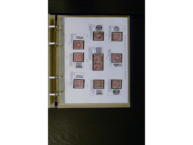1875/1879, meist gestempelte Spezialsammlung inkl. 2 M. Innendienst mit besseren Farben, Zwischenstegpaaren, Zähnungs-Variant