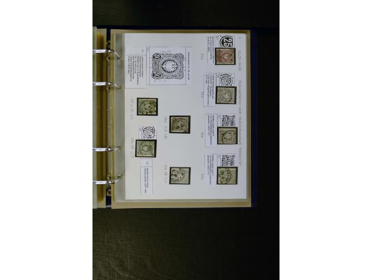 1875/1879, meist gestempelte Spezialsammlung inkl. 2 M. Innendienst mit besseren Farben, Zwischenstegpaaren, Zähnungs-Variant