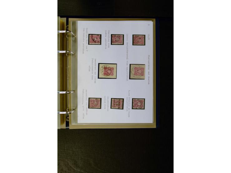 1875/1879, meist gestempelte Spezialsammlung inkl. 2 M. Innendienst mit besseren Farben, Zwischenstegpaaren, Zähnungs-Variant