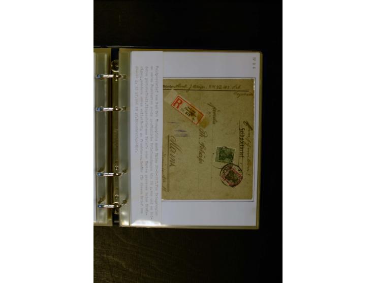 1900/1918, umfangreiche meist gestempelte Sammlung mit u.a 4 Werten 5 M. Reichspost und Mi.-Nr. 92 Ib gestempelt (FA Jäschke-