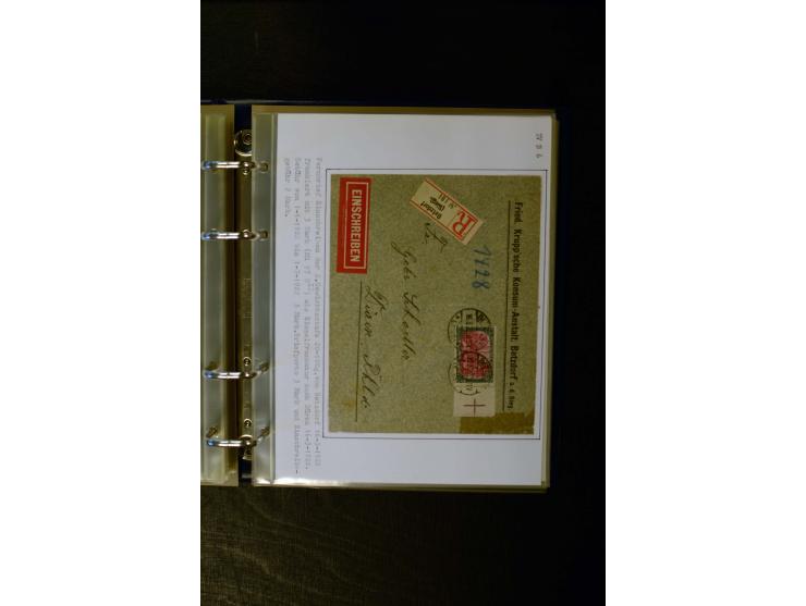 1900/1918, umfangreiche meist gestempelte Sammlung mit u.a 4 Werten 5 M. Reichspost und Mi.-Nr. 92 Ib gestempelt (FA Jäschke-