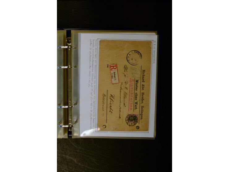 1900/1918, umfangreiche meist gestempelte Sammlung mit u.a 4 Werten 5 M. Reichspost und Mi.-Nr. 92 Ib gestempelt (FA Jäschke-