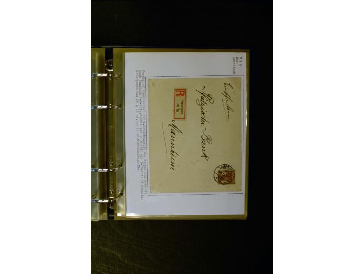 1900/1918, umfangreiche meist gestempelte Sammlung mit u.a 4 Werten 5 M. Reichspost und Mi.-Nr. 92 Ib gestempelt (FA Jäschke-